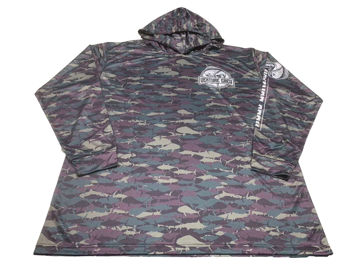 Venture Crew Mahi Pelagic Camo Face Buff Dri Fit Hoodie (Adult/Youth)