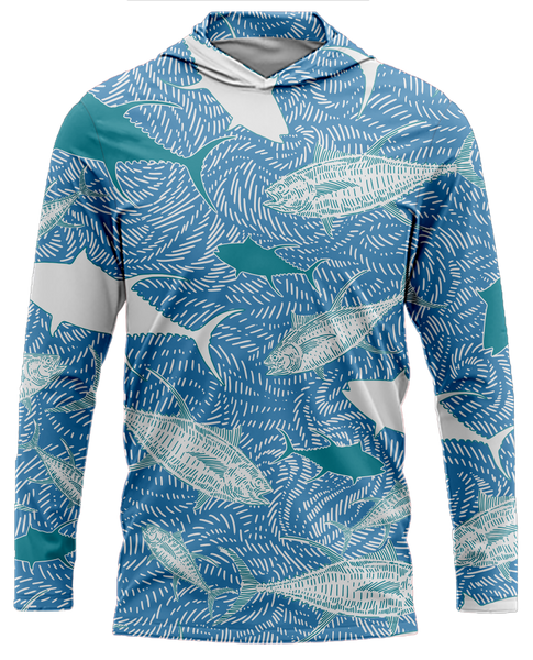 Chasing Ahi Blue Dri Fit Hoodie (Adult/Keiki)