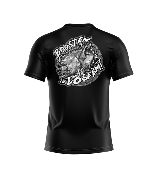 Boost Em Or Lose Em Bloody Grayscale Dri Fit T-Shirt (Adult/Keiki)
