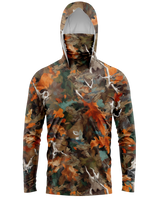 Fall Leaves Camo Face Buff Dri Fit Hoodie (Adult/Youth)