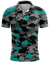 Ulua Teal Camo Dri Fit Polo (Adult/Keiki)