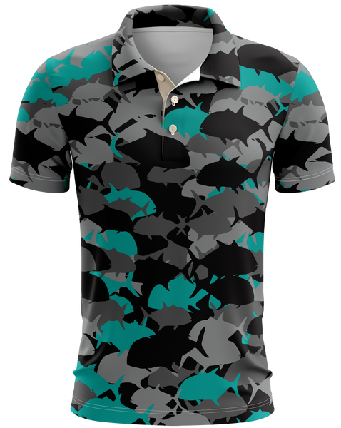 Ulua Teal Camo Dri Fit Polo (Adult/Keiki)