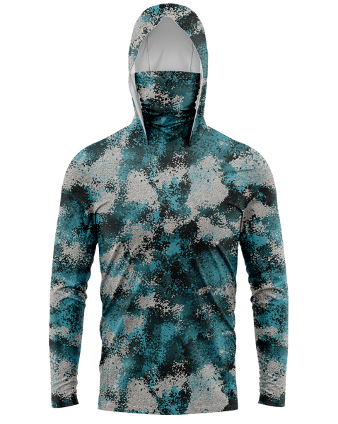 Blue Rift Camo Face Buff Dri Fit Hoodie (Adult/Youth)