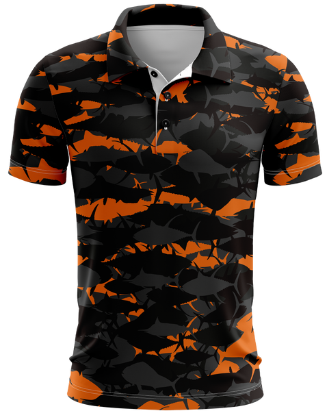 Pelagic Orange Camo Dri Fit Polo (Adult/Keiki)