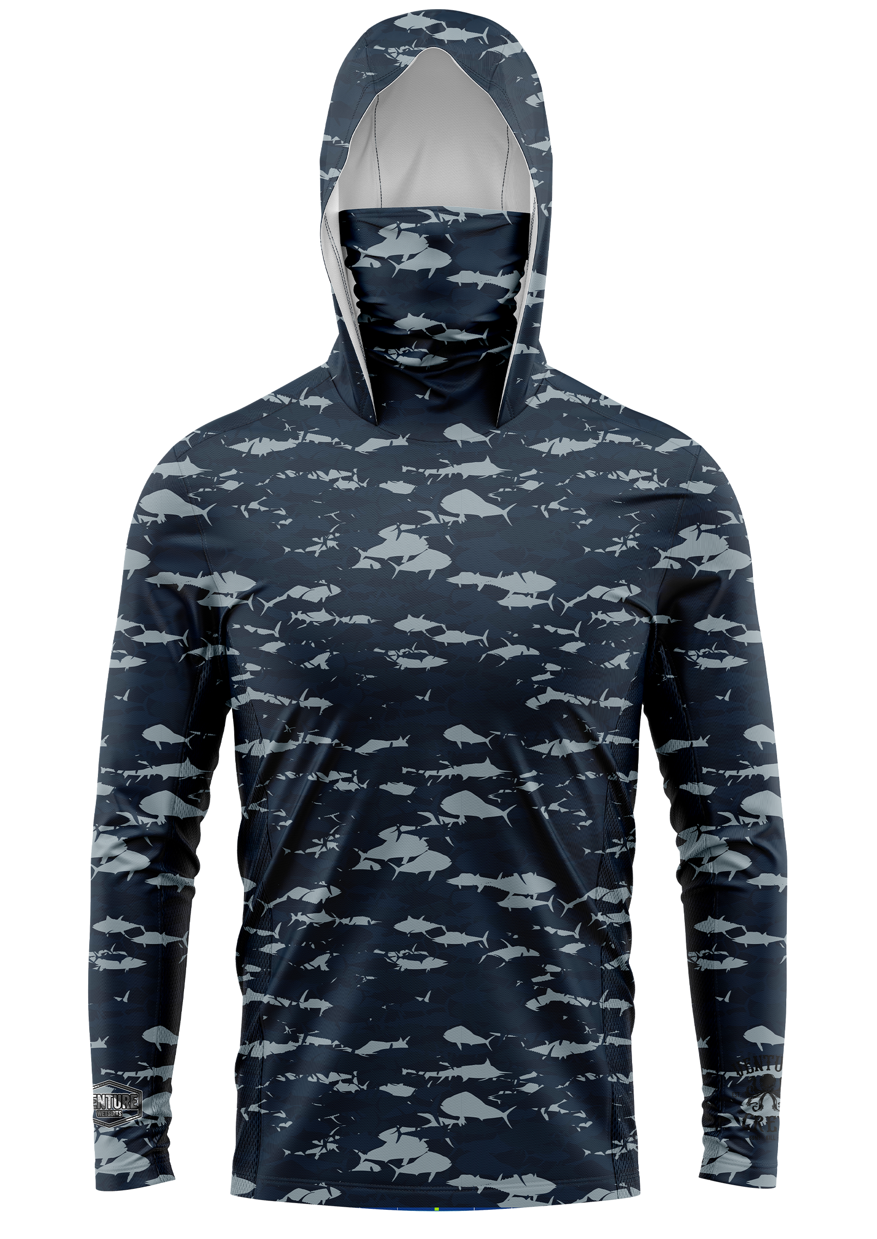 Pelagic Navy Camo Face Buff Dri Fit Hoodie (Adult/Youth) – Venture