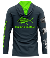 Chasing Sashimi Charcoal Gray Dri Fit Hoodie (Adult/Keiki)