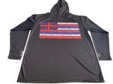 Hawaiian Fish Flag Black Dri Fit Hoodie (Adult/Keiki)