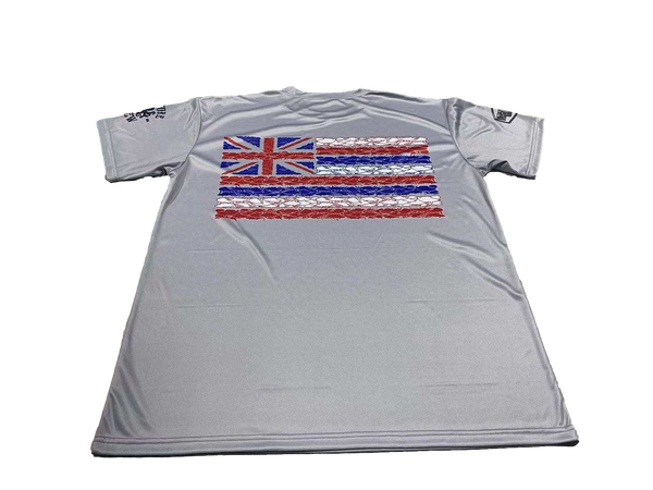 Hawaiian Fish Flag Gray Dri Fit T-Shirt (Adult/Keiki)