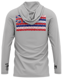 Hawaiian Fish Flag Gray Dri Fit Hoodie (Adult/Keiki)