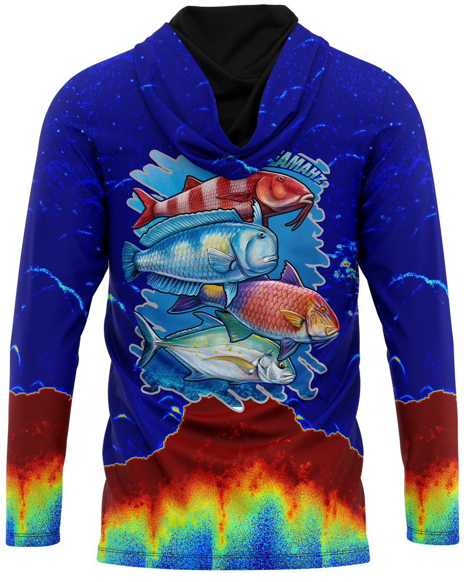 FDS Bottom Fish Sonar Blue Dri Fit Hoodie (Adult/Keiki) – Venture Wetsuits