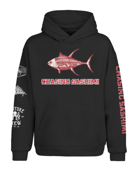 Chasing Sashimi Red Fleece Dri Fit Hoodie w/ Kangaroo Pocket (Adult/Keiki)