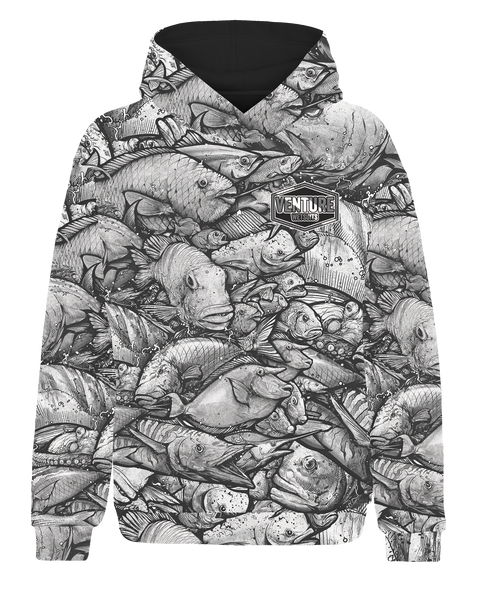 Hawaii Fish Camo Fleece Dri Fit Hoodie w/ Kangaroo Pocket (Adult/Keiki)