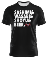 Sashimi Wasabi Shoyu Beer Dri Fit T-Shirt (Adult/Keiki)