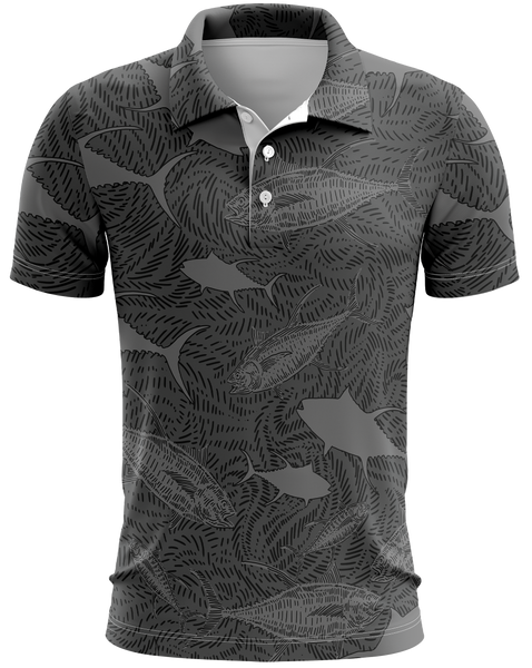 Chasing Ahi Gray Dri Fit Polo (Adult/Keiki)