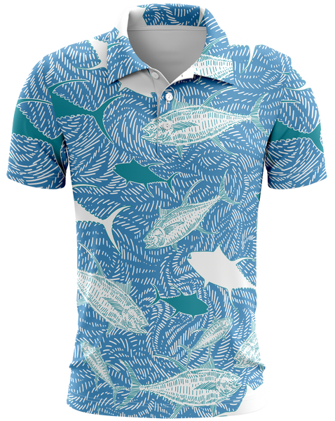 Chasing Ahi Blue Dri Fit Polo (Adult/Keiki)