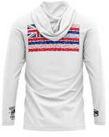 Hawaiian Fish Flag White Dri Fit Hoodie (Adult/Keiki)