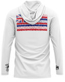 Hawaiian Fish Flag White Dri Fit Hoodie (Adult/Keiki)